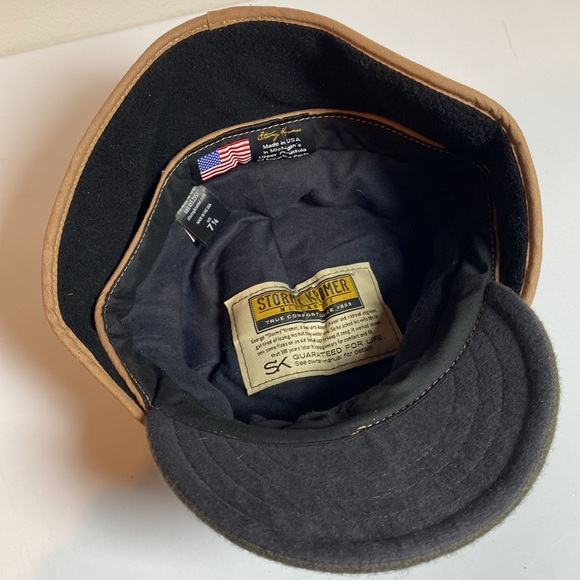 Stormy Kromer Mackinaw Hat Men’s 7 1/4 Olive Green Hunting Wool Blend Hat - Picture 7 of 13